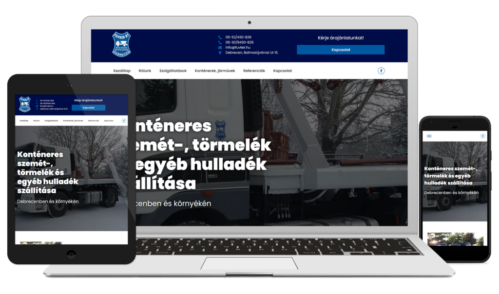 Fuvker Bt számára készített honlap - hulladékszállítás
